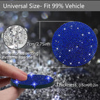 2pcs Bling Car Cup Holder Coaster, 2.75 inch Anti-Slip Shockproof Universal Fashion Car Coasters Insert Bling Crystal Rhinestone Automotive Interior Accessories for Women (2 pcs, Blue)