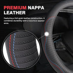 Car Steering Wheel Cover, Microfiber Leather Steering Wheel Covers with Anti-Slip Lining, Breathable Elastic Car Steering Wheel Protector, Universal Standard Size 14-15 inch