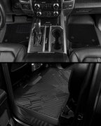 3W Floor Mats & Front Carpet for Ford Super Duty Crew Cab F-250 & F-350 & F-450 & F-550 (2017-2024 2025), All-Weather Storage TPE 1st & 2nd Row Liners, Bucket Seat Compatible, Not for Vinyl Floor