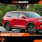 Rain Guards Fit for Toyota Grand Highlander 2024 2025 2026 Out Channel Extra Durable Side Shatterproof Window Visor Deflectors 2024-2026 Grand Highlander Rain Guard Black 4 PCS