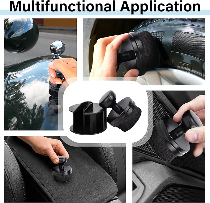 Tire Shine Applicator Brush, Tire Shine Brushes, Tire Dressing Brush Applicator with Seal Cover, Tire Brush for Car Detailing, Tire Gel Applicator, High Density Detail Factory Tire Brush (Yellow)