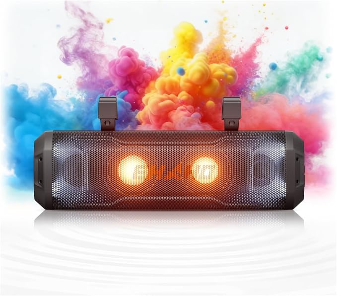 17-Inch UTV Sound Bar, 4-Speaker Bluetooth Golf Cart Speakers [RGB & Strobe Light] IP66 Waterproof ATV Speaker System, SXS SoundBar Compatible with Polaris RZR, CFmoto, Can-Am