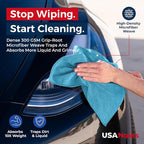 Premium 300GSM Microfiber Cleaning Cloth - 12.5"x12.5" High Performance - 1200 Washes, Ultra Absorbent Microfiber Towels for Cars Undercarriage, Rims & Engine Bay Cleaning - Microfiber Cloth