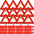Warning Safety Triangles for Vehicles Foldable Roadside Emergency Kit Emergency Reflective Triangles with Base and Carrying Case for Cars Trucks Breakdown(12 Pack)