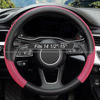 15 inch Steering Wheel Cover, Cooling Ice Silk Mesh with Microfiber Leather, Heat Resistant, Breathable, Anti-Slip, Summer Cool, Universal Fit, Black & Red