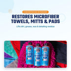 Microfiber Cleaning Cloth and Car Wash Towel Detergent - Concentrated Cleaner for Towels, Microfiber Cloths, and Pads - Removes Dirt, Wax, Grease, Stains, Orange Scent - 128 oz | Microfiber-safe concentrate for towels, mitts, and pads; li...