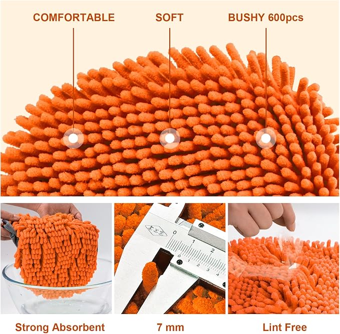 62" Car Wash Brush Kit Mitt Mop Sponge with Long Handle Chenille Microfiber Car Cleaning Brush Kit Supplies Car Washing Mop Kit Car Care Kit of Scratch-Free Replacement Head for Car RV Truck