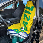 Car Seat Cover Towel, Universal Fit Front Seat 57 x 30 Inch Non Slip Soft Waterproof Absorbent instantly Sweat Protector, for Gym Workout, Swimming, Beach, Soccer, Pet travel (Brazil Soccer Style)