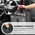 Bling Car Trash Can with Rhinestone,Foldable Car Garbage Can for in-Vehicle Waste Disposal,Multipurpose Hanging Back Seat Organizer & Decorations Fit for Most Cars Trucks (Red)