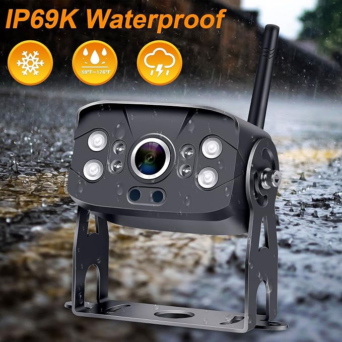 RV Backup Camera Wireless Plug and Play: Pre-Wired for Furrion System Recording Wide View Rear View Camera Clear Night Vision HD 1080P 7'' Touch Key Monitor for Trailer Camper Motorhome Y27-N