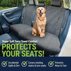 Back Seat Towel Seat Cover for Cars; Great for After Gym Workouts, Dogs, and Outdoor Activities; Universal Fit for Cars SUVs Vans Trucks Rear Seats, EZ fit, Non Slip Grip, Grey