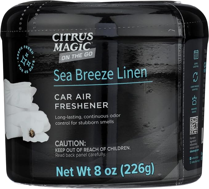 On The Go Odor Absorbing Solid Air Freshener, Sea Breeze Linen, 8-Ounce, Pack of 1