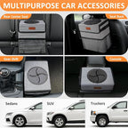 3 Gallons Car Trash Can with Lid, Car Trash Bag Bin Hanging Waterproof Automotive Garbage Cans Leak Proof Vehicle Trash Can Stripe