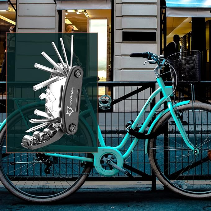 Bike Multitool Lightweight 16-in-1 MTB Bicycle Multitool Compact Portable Bike Repair Tool Kit With Allen Wrench, Tire Levers-1 Pack