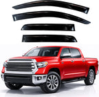 KPY Rain Guards Fit for 2007-2021 Toyota Tundra Crewmax, Out-Channel Window Visors Vent Wind Deflectors 4PC, Truck Accessories for 07-21 Tundra Crewmax (Full-Size Cabs)