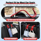 Car Seat Headrest Hook 4 Pack Hanger Storage Organizer Universal for Handbag Purse Coat Universal fit Vehicle Car Red with Clip
