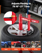 Manual Tire Changer Duck Head Kit with Silver Cone, Fit for 16"-21" Wheels, Heavy Duty Manual Tire Changer Duck Head Adapter Kit, Mounting and Demounting Tool for Most Cars, SUVs, Trucks, ATVs