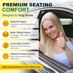 3-Piece Car Seat Cushion Set, 1.2inch Memory Foam Comfort, 2 Front Automotive Seat Cushions + Rear Bench Cushion, Non-Slip Bottom, Fits Sedan SUV Truck Van, Car & Office Chair, Gray