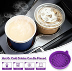 Car Cup Holder Coaster, Silicone Cup Holder Insert, Universal Non-Slip Cup Holders, Car Accessories Interior for Women and Man 4 Pack Purple