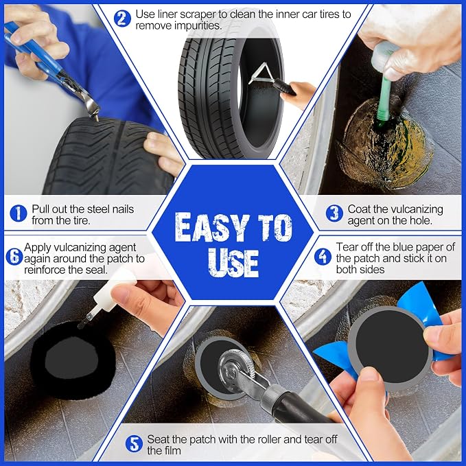 800 Pcs Heavy Duty Tire Patches Radial Patch Round Cold Tyre Puncture Tool Kit for Car Truck Motorcycle Automobile Bike Inner Tire (42mm)