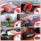 52PCS Car Detailing Kit Auto Cleaning Tools Wash Set with Storage Carry Bag Home Use for Interior Exterior Deep Clean Polish Car Care Windshield Dashboard Seat Air Vents Wheels Tires, Red