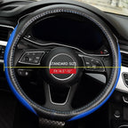 Microfiber Leather Auto Car Steering Wheel Cover, Universal Fit 15 Inch Anti-Slip Wheel Protector, Blue