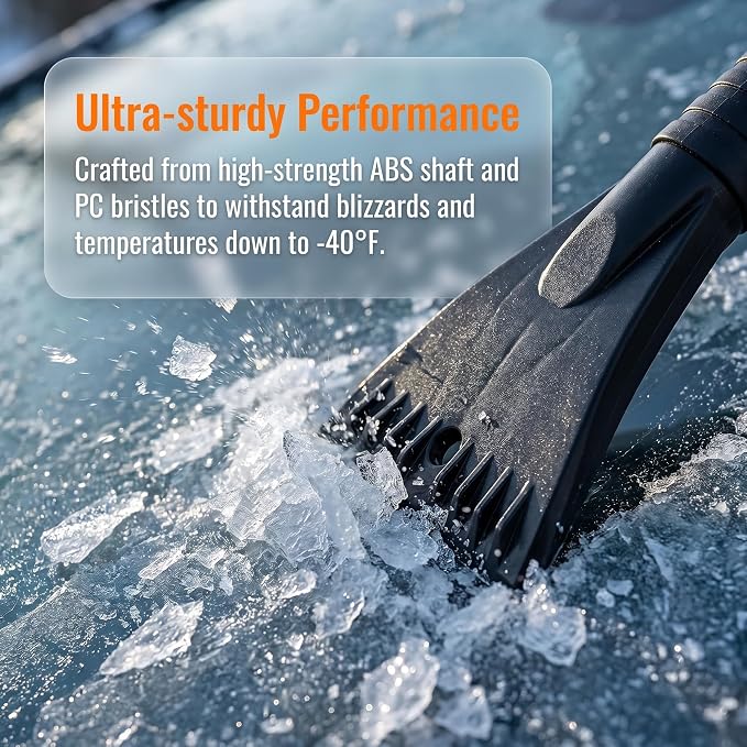 A 27-inch Car Snow Removal Brush and ice Scraper Featuring a Two-in-one Detachable Design and an Ergonomic Foam Handle is Suitable for Sedan Truck and SUV Models