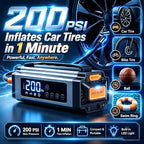 8000A Jump Starter with Air Compressor, 10-in-1 Portable Car Battery Booster and Tire Inflator Fast Charging Power Bank, Air Pump Battery Jumper Camping Road Trips Car Owner Gift