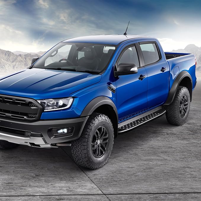 in-Channel Rain Guards Compatible with Ford Ranger SuperCrew 2019 2020 2021 2022 2023, Durable Side Windows Rain Guard, 2019-2023 Ranger Wind Deflectors Black 4Pcs