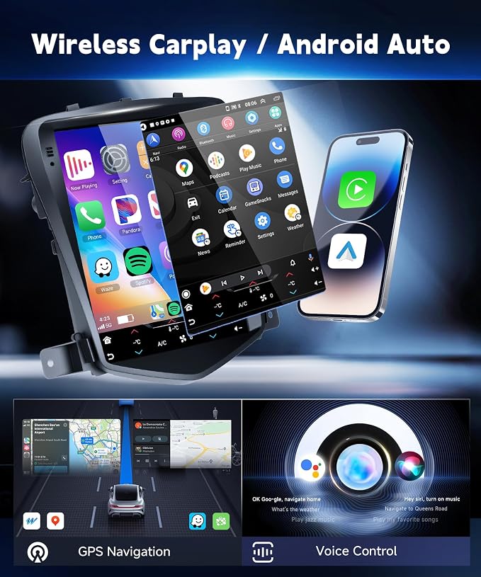 6+128G Car Radio Stereo for Chevrolet Cruze J300 2009-2014 Android Wireless CarPlay Android Auto,9.7 inch IPS Touchscreen Car Stereo Bluetooth5.0,GPS,WiFi,SWC,59UI,32EQ DSP+HD Backup Camera