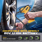 Tire Inflator Portable Air Compressor Compatible With Dewalt 20V Battery, 150PSI Air Pump Cordless Tire Pump Digital Pressure Gauge, Tire Inflator for Car, Bike, Motorcycle (Tool Only)
