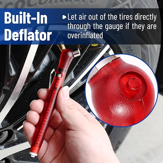 Pencil Tire Gauge - 3 Pack, 10-75 PSI, Car & Bike Tire Pressure Gauge