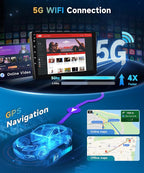 5G WiFi Car Radio Stereo for Toyota Corolla EX 2007-2012 Android 15 Wireless Carplay Android Auto, 9“ Touch Screen Bluetooth Car Audio,GPS,FM/RDS,SWC+AHD Backup Camera, 2G+64G