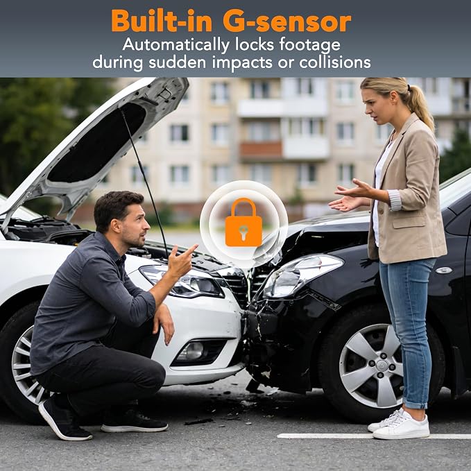 4K Dash Cam Front and Rear, STARVIS 2 Night Vision, Free 64GB Card, 5GHz WiFi with App, Built-in GPS, Dash Camera for Cars 170° Wide Angle, 3" IPS Screen, Loop Recording, 24H Parking Monitor