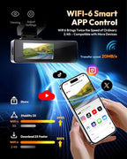 VNV 4K+2.5K Dash Cam Front and Rear, GalaxyCore Sensor, Free 64GB Card Included, Built-in WiFi App Control, Dash Camera for Cars with WDR Night Vision,170°Wide Angle, 24H Parking Mode, 2" IPS, S-V200