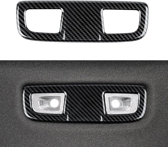 Car ABS Rear Roof Reading Light Lamp Trim Carbon Fiber Interior Decal for 2019-2025 Chevy Silverado | for GMC Sierra 1500 2500 3500 HD 2019-2021 Accessories