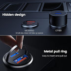 Car Charger, Invisible Cigarette Lighter USB Adapter [All Metal & Mini], 2 Port Car Adapter, QC3.0 Dual Port Cigarette Lighter for iPhone 17 16 Samsung S25 Ultra Piexl 10 and More