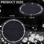2PCS Bling Cup Holder Coaster, 2.75 Inch Auto Car Cup Holder Insert Coasters, Soft Silicone Anti-Slip Shockproof, Universal Vehicle Interior Accessories for Women Girls (Black & Colorful)