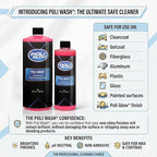 Poli Glow Poli Wash – 32 oz Concentrated Foaming Soap for Boats, RVs & All Vehicle Surfaces – pH Neutral, Biodegradable – Safe for Poli Glow, Ceramic Coatings, Fiberglass, Gel Coat, Aluminum & Paint