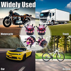4PCS Crown Bling Tire Stem Valve Caps, Crystal Diamond Tire Air Cap Set Universal Copper Core Stem Covers for Cars, SUV, Trucks, Bikes, Motorcycles, Bicycles (Black & Red)