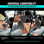 Clutch-X™ Black – Vacuum Phone Mount Suction Cup Car Phone Holder for iPhone, Window Phone Mount for Travel, 360° Vacuum Magnetic Phone Holder for Car, Magnetic Phone Holder with Suction Cup