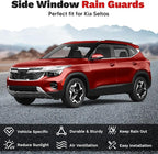 Seltos Rain Guards - Window Visors for Kia Seltos 2021-2025, Outside-Mount Tape-On Side Window Wind Deflectors for Seltos Accessories, Vent Visors Shades Rainproof 4PCS