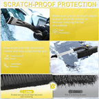 32" Extendable Ice Scraper & Snow Brush for Car Windshield, 360° Rotating Snow Removal Tool for Cars, Trucks & SUVs, Automotive Winter Essentials & Car Accessories for Men, Yellow