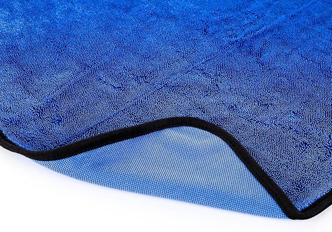 Slim Dryer Towel - Ultra-Absorbent Korean Microfiber, Suede Edge, 25"x35" Royal Blue