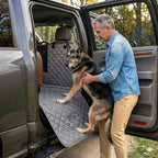 Truck Seat Cover for Dogs with Flip-Up Rear Seats 100% Waterproof Heavy Duty Pet Floor Hammock with Mesh Visual Window Senior Dog Friendly & Nonslip Fits Ford F150,F250 RAM 1500,Silverado