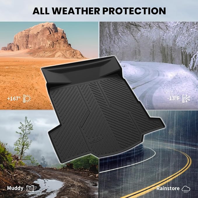 Trunk Mat for Chevrolet Chevy Impala 2014-2020 (Not Fit Equipped with The Auto Stop/Start System), All Weather TPE Custom Fit Cargo Mat Trunk Liner for Chevy Impala Accessories, Black