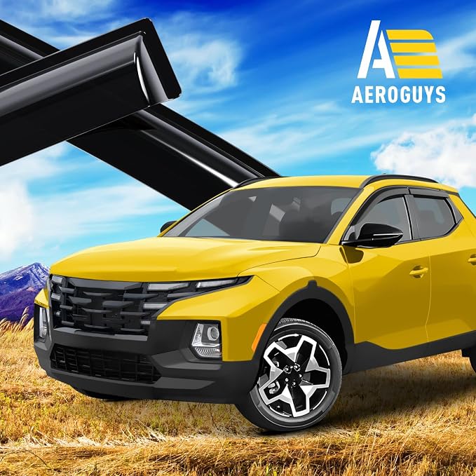 Extra Durable Window Deflectors Tape-On Window Visors Rain Guards Fit for Hyundai Santa Cruz 2022-2026, Sun Visors, Wind Vent for Shades, Exterior Car Accessories - 4pcs. AG0727