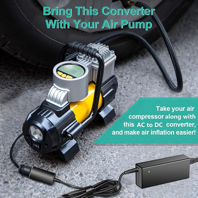 110V AC to 12V DC Car Cigarette Lighter Socket Power Supply Adapter Converter for Car Refrigerator Cooler Air Pump Compressor Car Vacuum Cleaner Heated Seat Cushion Inflator & Other Car Devices