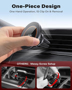 A2C for MagSafe Car Mount,[One-Piece] [17 N54] Magnetic Car Phone Holder for Air Vent, Silicone-Coated Metal Clips, No Assembly One-Hand Operation, 360°Adjustable Car Mount for Magsafe iPhone (2 Pack)