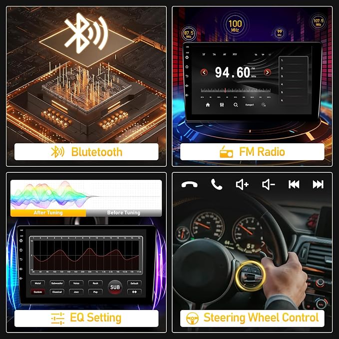 for Honda Civic 2006-2011 Radio with Premium Audio System - 10.1 Inch Touch Screen for Civic Stereo with Wireless Carplay/Android Auto/Mirrorlink/Bluetooth/GPS/SWC/FM + MIC + Backup Camera - 2+32GB
